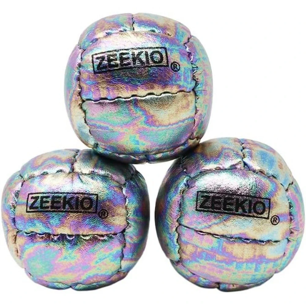 Zeekio Juggling Balls 3 Pack Color Metallic Cosmo Leather Professional New